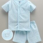 Half Sleeves Night Suit Crown Print | Simply