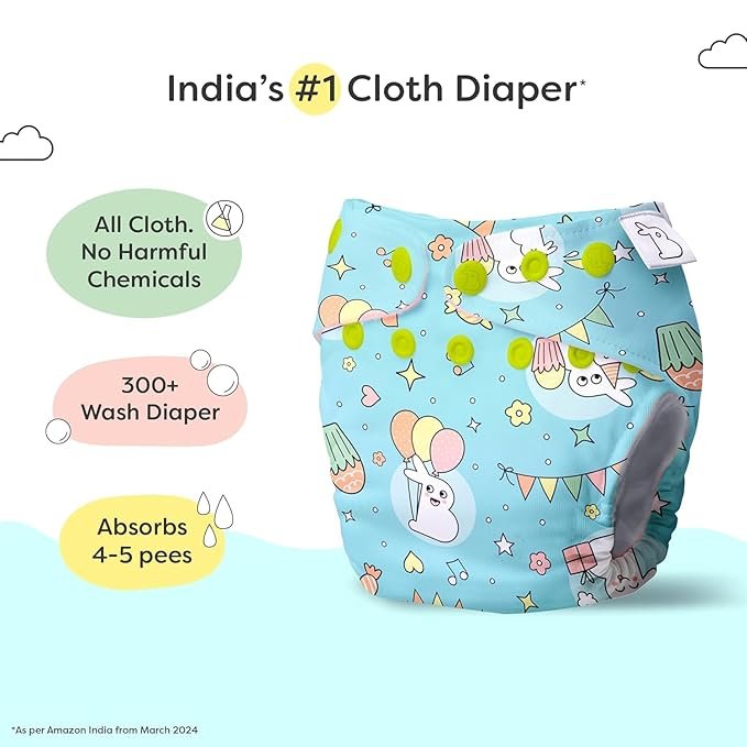 Super Bottoms Free size UNO Cloth Diaper (3M - 3Y)