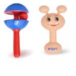 Honeyshopee Baby Rattle Tiptop and Antenna Pack of 2 (Color May Vary)