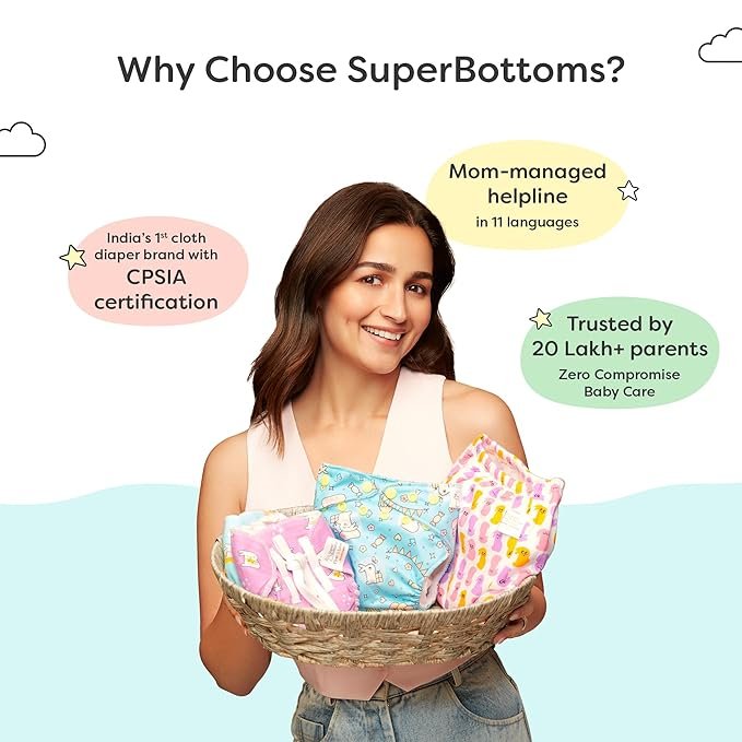 Super Bottoms Free size UNO Cloth Diaper (3M - 3Y)