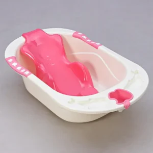 LuvLap Bubble Baby Bathtub (White & Pink)