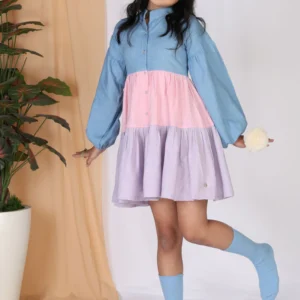 Mulyo Kids Catmint Color Block Dress (3-4 Years)