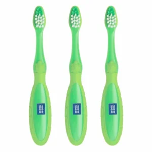Mee Mee Baby Toothbrush (Pack of 3) (Easy Grip, Green)