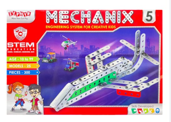 Mechanix-5, DIY STEM Technology, Enginnering System For Creative Kids Age 10+ Years